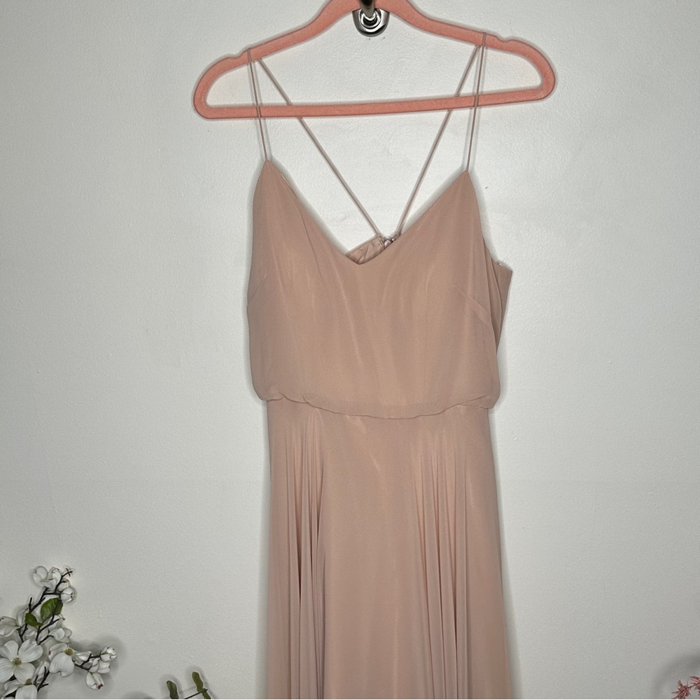 BHLDN Blush Pink Maxi Spaghetti Strap Bridesmaid Dress - Picture 2 of 7